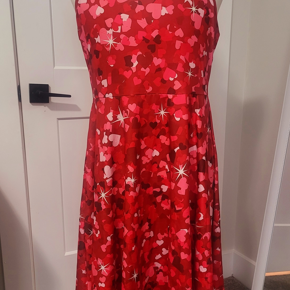 Red and Pink Heart Pattern Dress